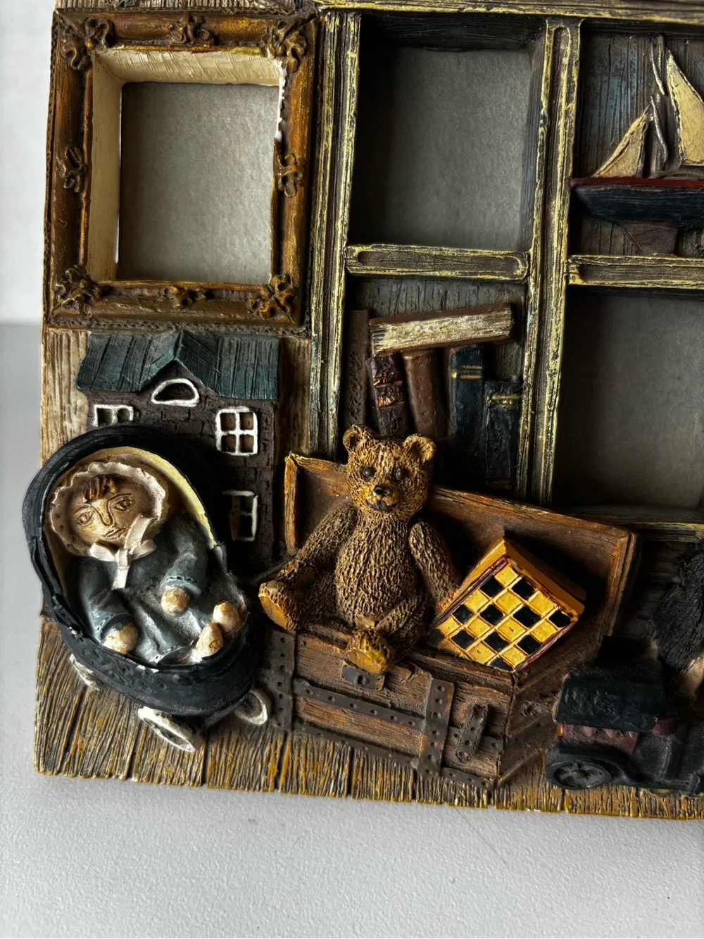 1995 Figi Graphics 3d Antique Toy Shop Picture Frame Collage